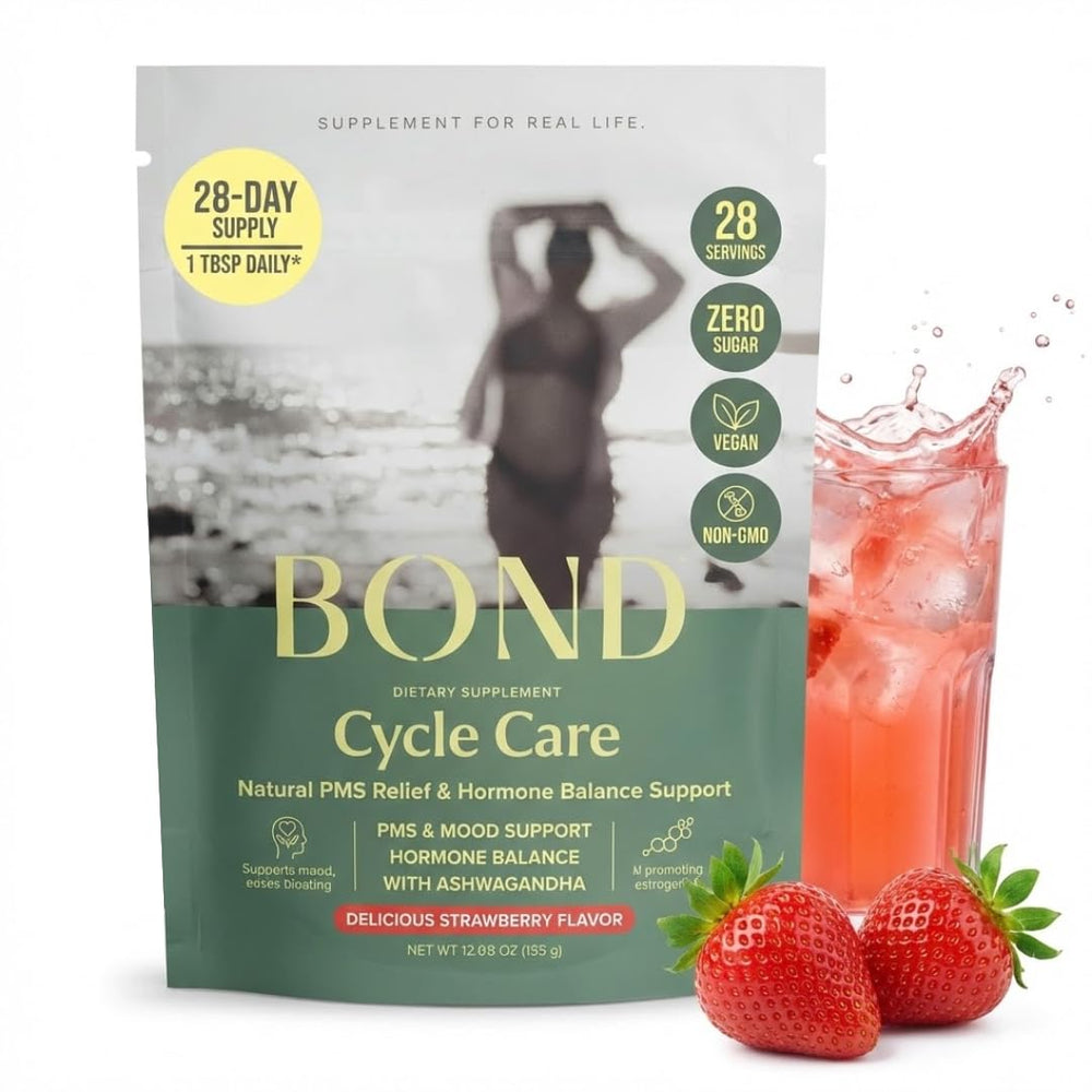 BOND Cycle Care PMS support bottle promoting cycle balance and calm energy