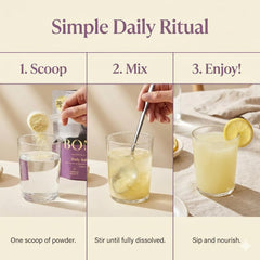 Lemon-flavored Bond Prenatal Drink Mix poured into a glass for refreshing energy.