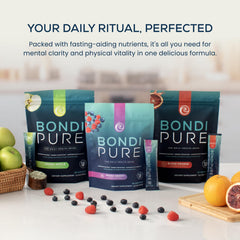 Bondi Pure Berry powder mixed in shaker for on-the-go hydration