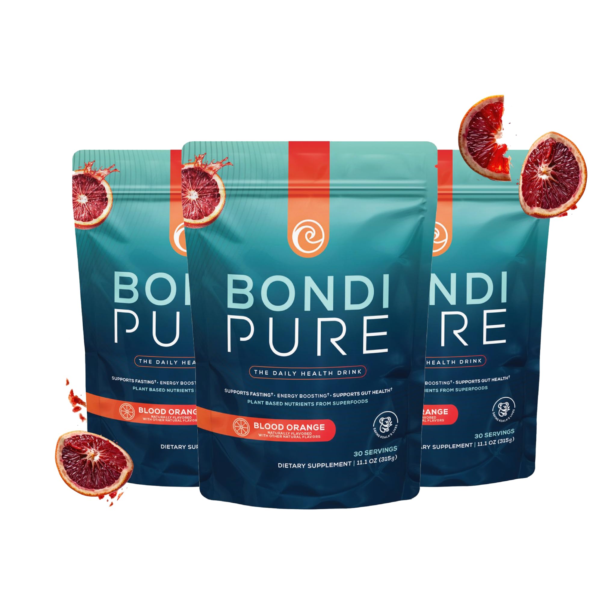Bondi Pure Blood Orange tub front for daily hydration.