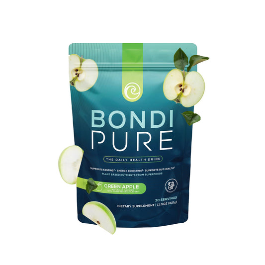 Bondi Pure Green Apple bottle ready for daily detox and hydration.