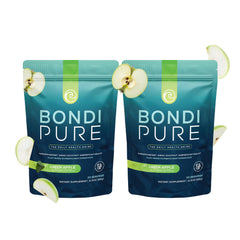 Bondi Pure Green Apple powder scoop ready for daily detox and energy support.