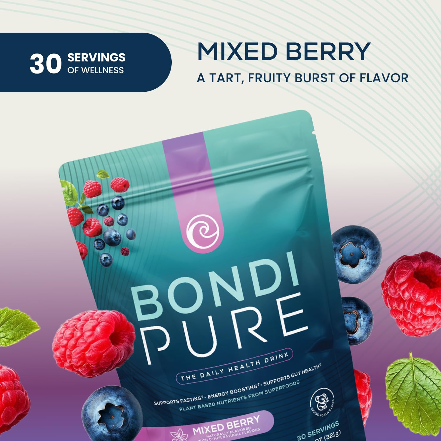 Bondi Pure Berry being poured into a glass for a refreshing beverage