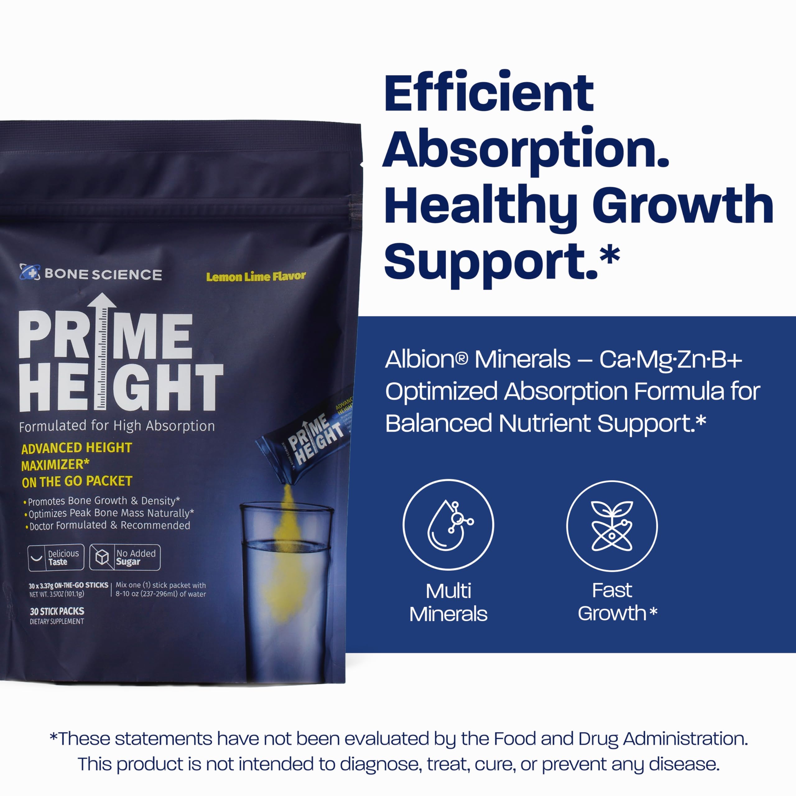 A child drinks Prime Height to support daily bone health and energy.