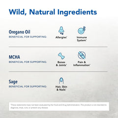 BoneActiv wild oregano oil P73 bottle suggesting herbal potency for daily wellness.