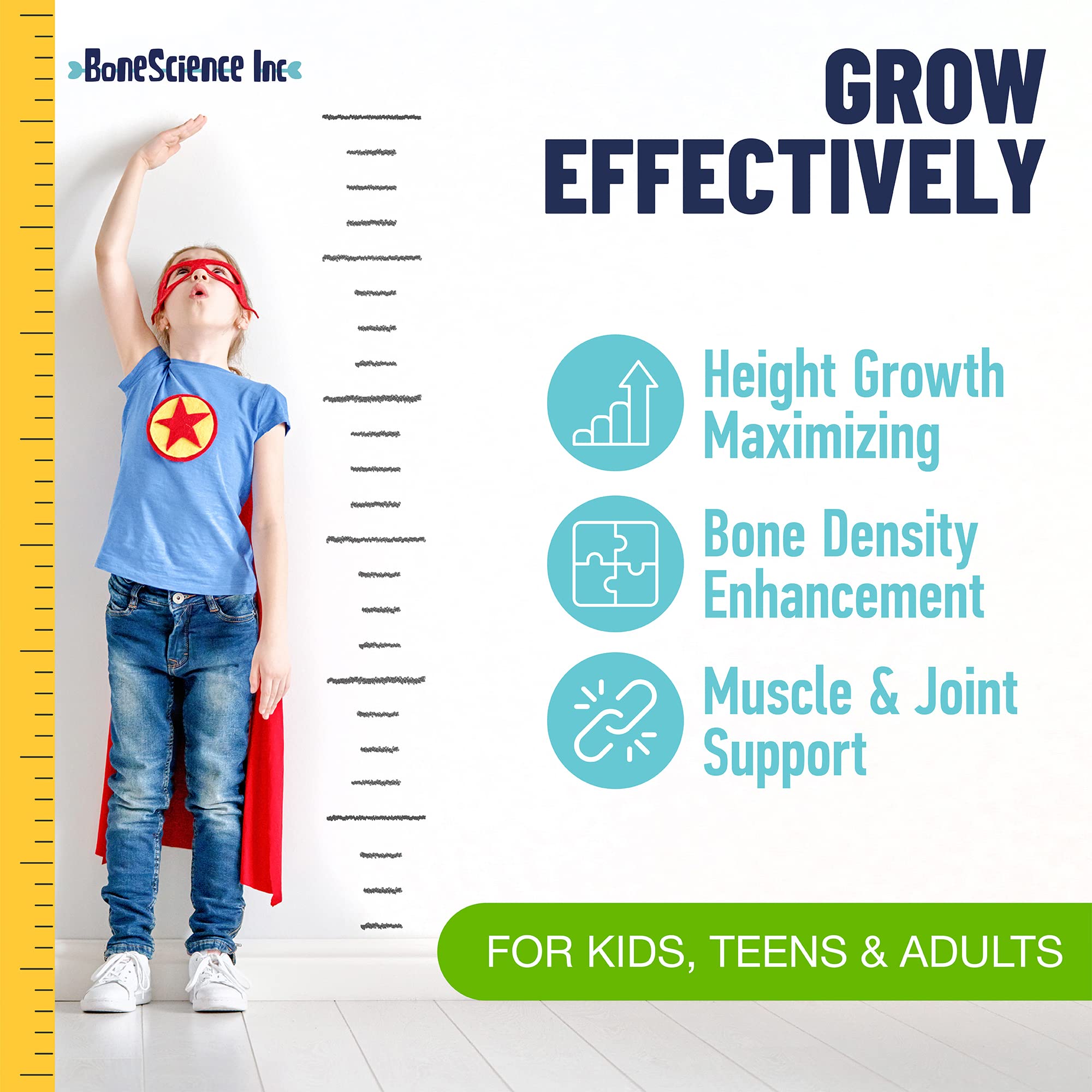 BoneScience growth pills on a desk illustrating bone density support