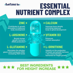 BoneScience calcium zinc vitamin D3 formula highlighting essential nutrients for bones