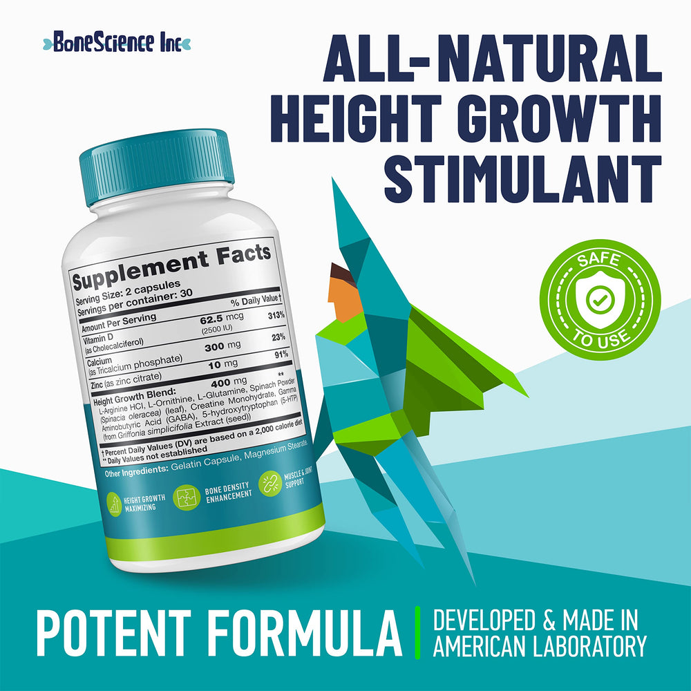 BoneScience growth pills capsules shown in daily dose promote consistent nutrient intake.