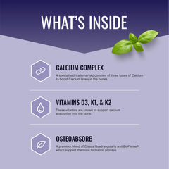 Bonesyl tablets close-up highlighting vegan formula for bone strength.
