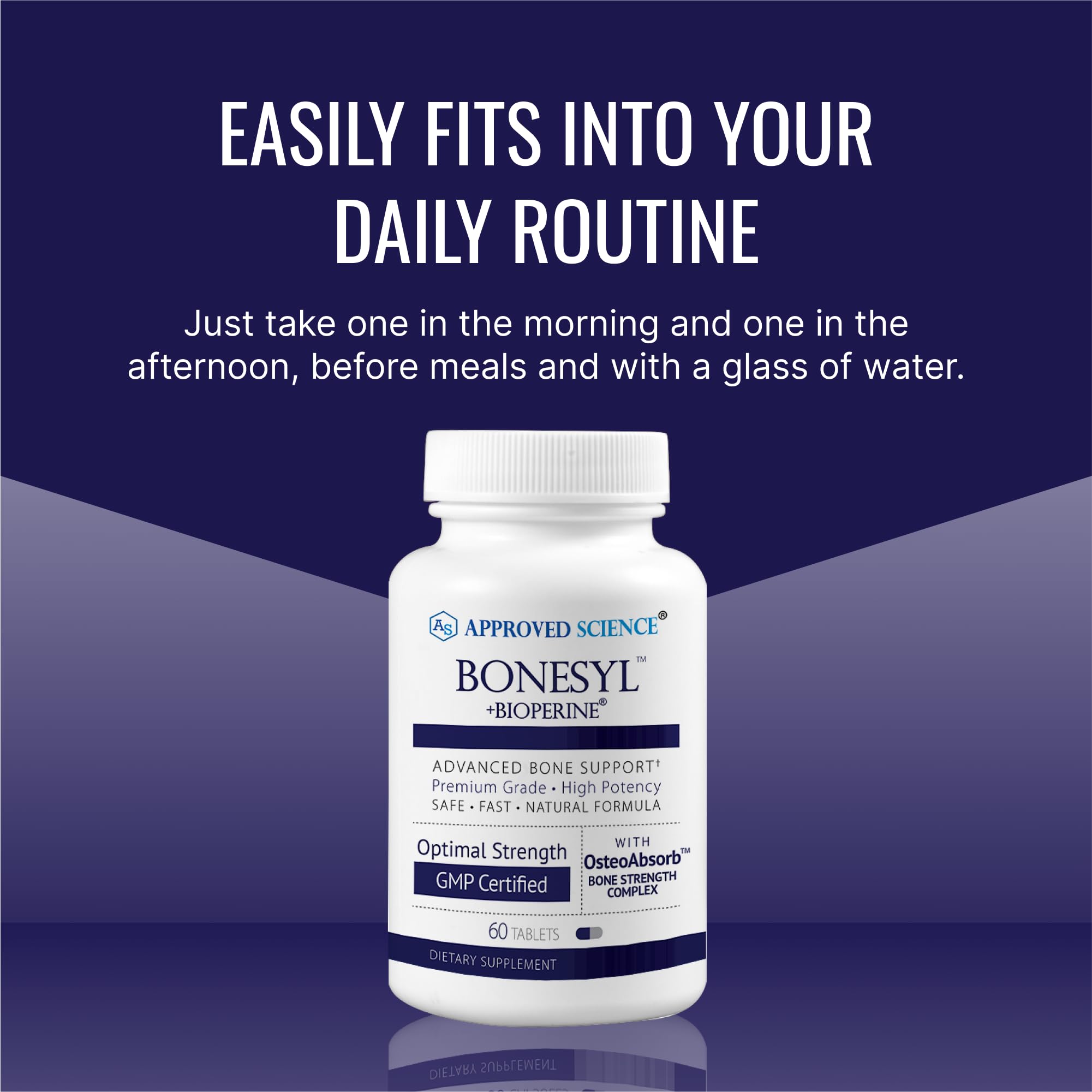 Bonesyl box and label focusing on OsteoAbsorb bone strength complex.