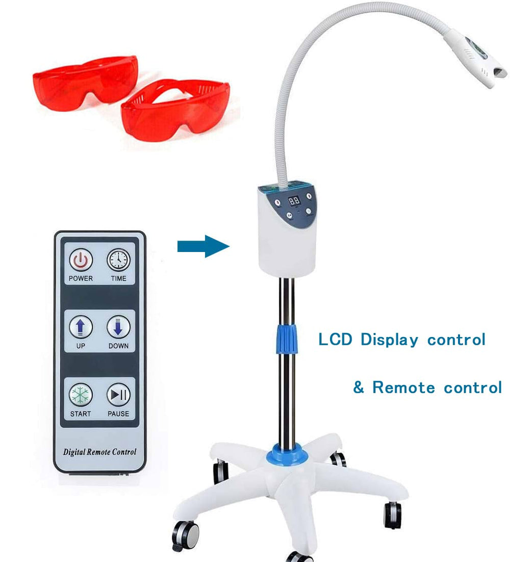 BONEW LED bleaching light activation on compact whitening unit.
