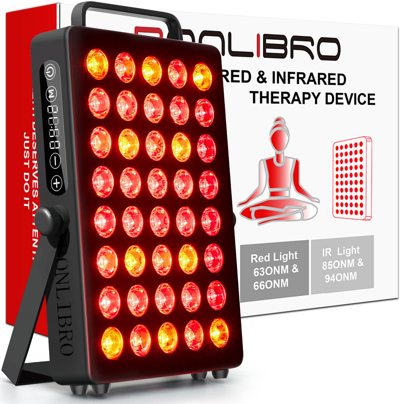 BONLIBRO Quad Wave Panel front view with 660nm and 850nm for skin health.