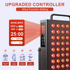 BONLIBRO red light panel side view, slim profile suitable for bedside or desk.