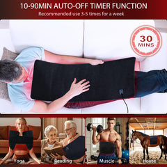 bonodave red light therapy mat being used on shoulder for comfort