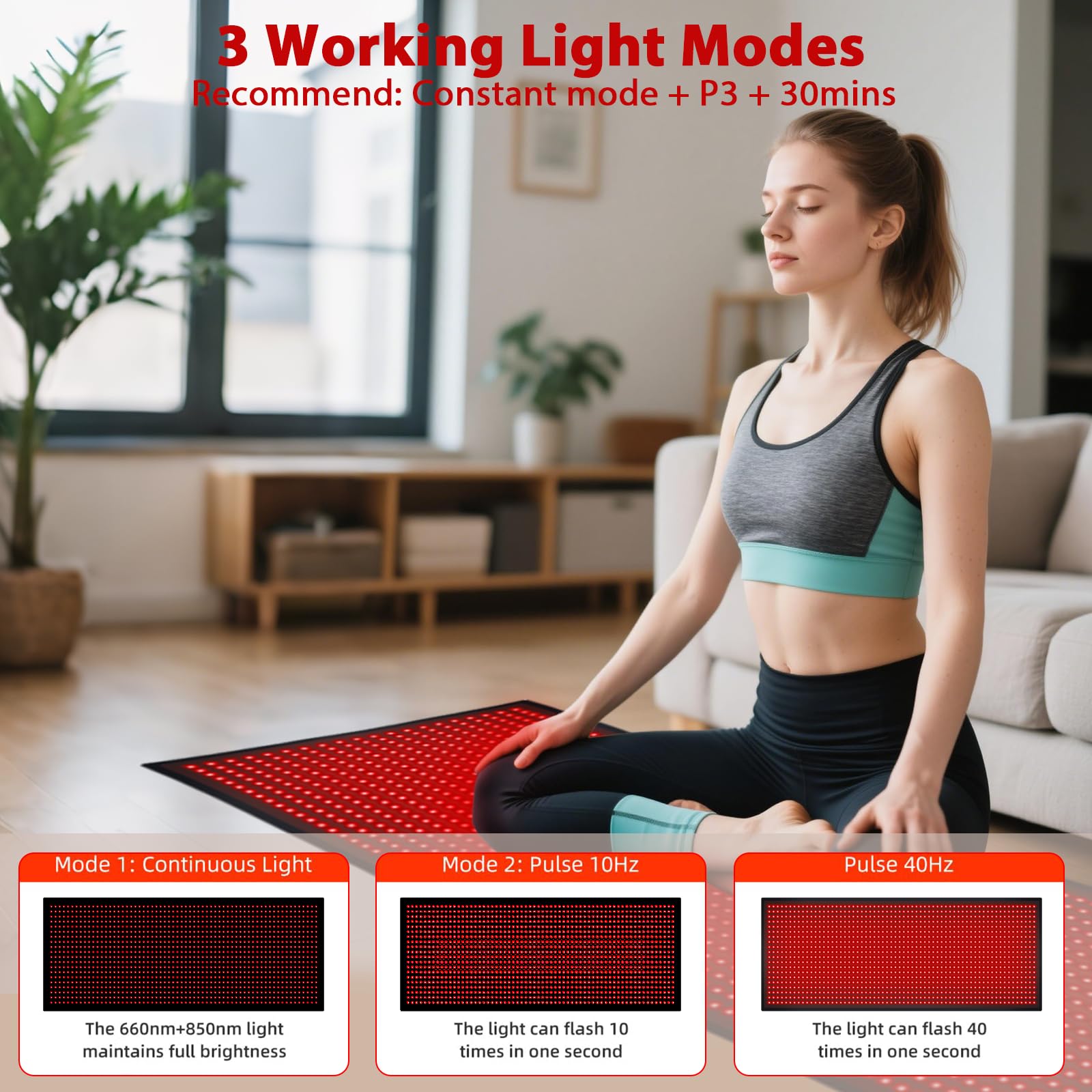 Timer function on Bonodave blanket allows safe, timed sessions up to 90 minutes.