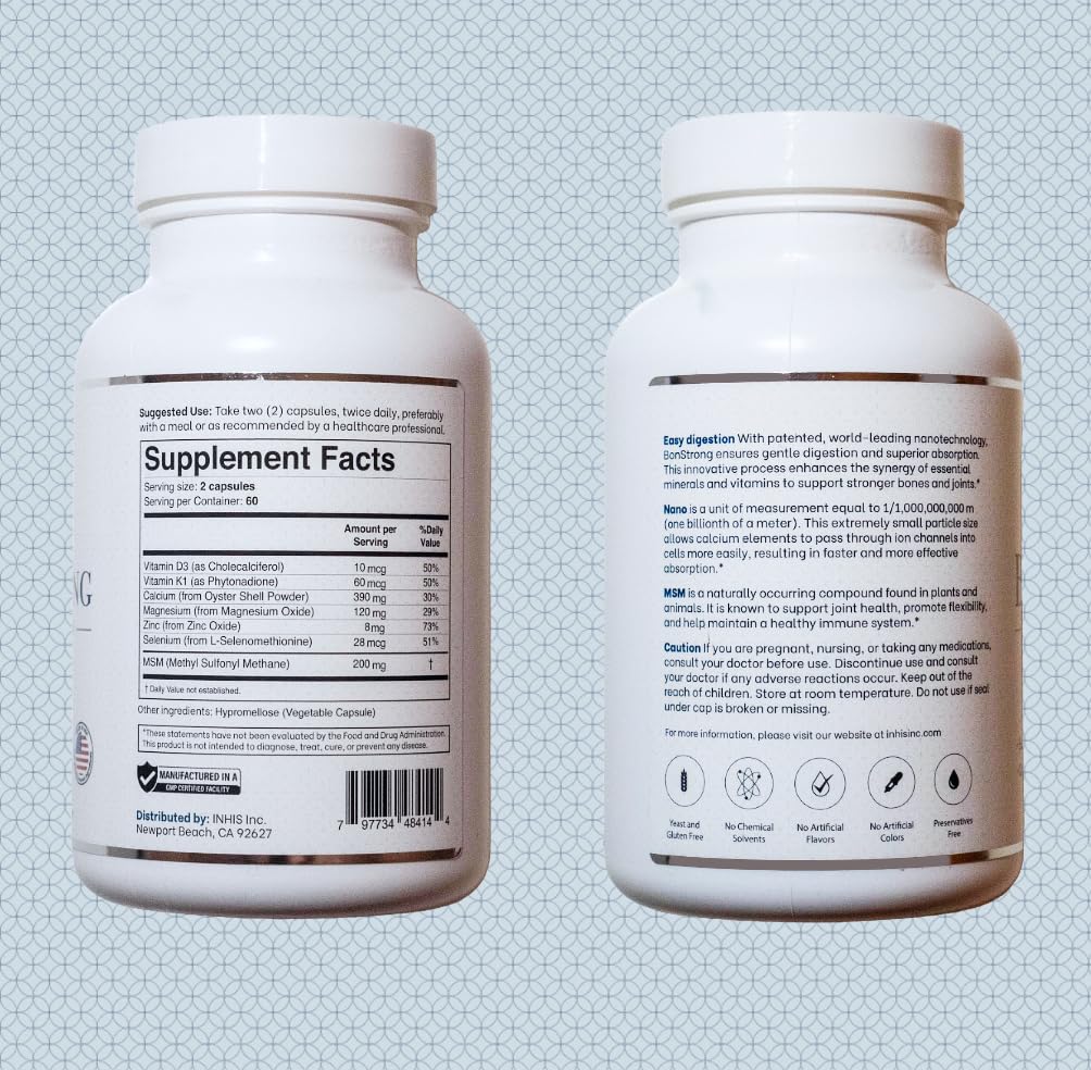 BonStrong daily dosage packaging showing a simple routine for busy lifestyles.