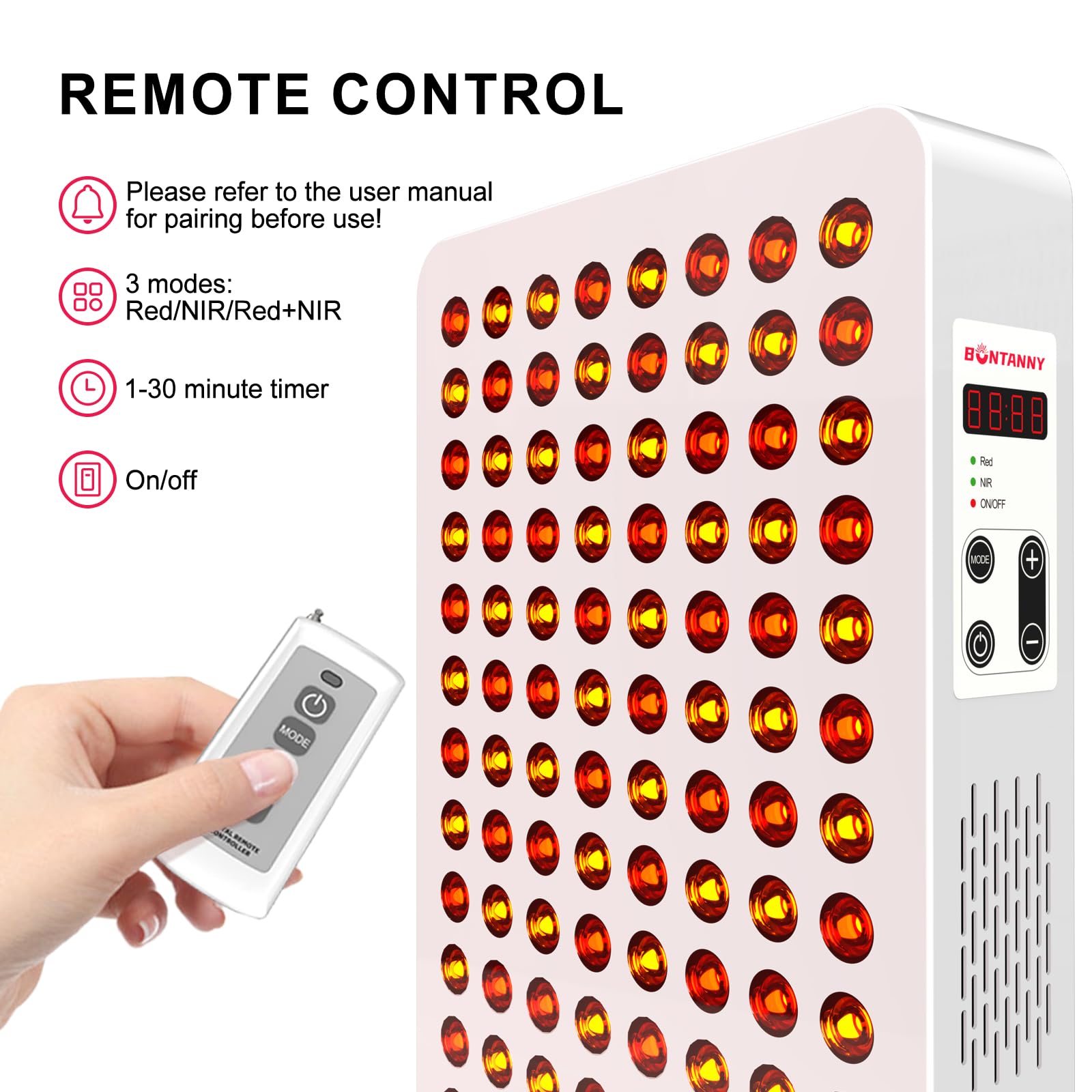 BONTANNY BO-1200 cooling fan – keeps device cool during longer sessions.