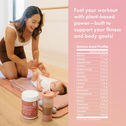 Boobie Body protein scoop close-up showing plant-based formula