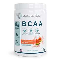 BOOST-IT NUTRITION Durasport watermelon BCAAs in a shaker for post-workout hydration.