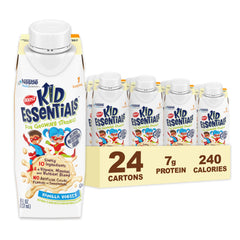 BOOST Kid Essentials Vanilla Vortex bottle pour for easy serving by a parent.