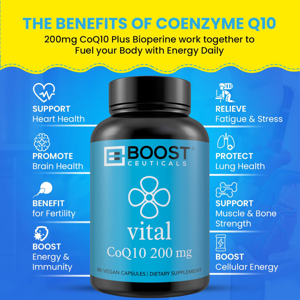 BoostCeuticals CoQ10 bottle top capture with seal intact