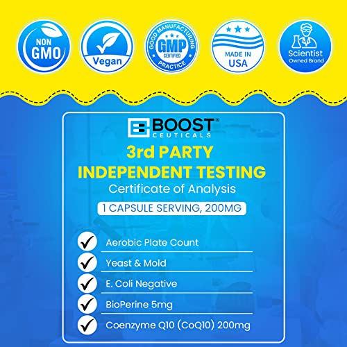BoostCeuticals CoQ10 capsules closeup showing easy-to-swallow form
