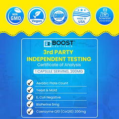BoostCeuticals CoQ10 capsules closeup showing easy-to-swallow form