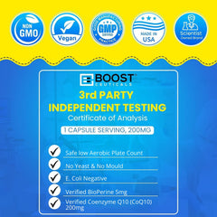 BoostCeuticals CoQ10 capsules with glossy finish in shot