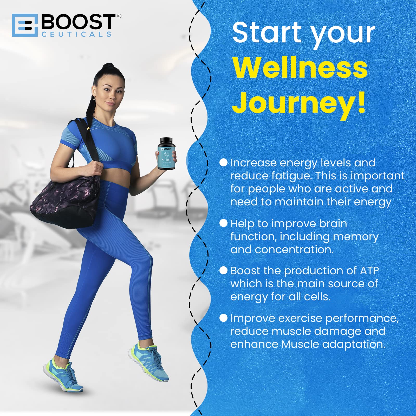BoostCeuticals CoQ10 label design on bottle front