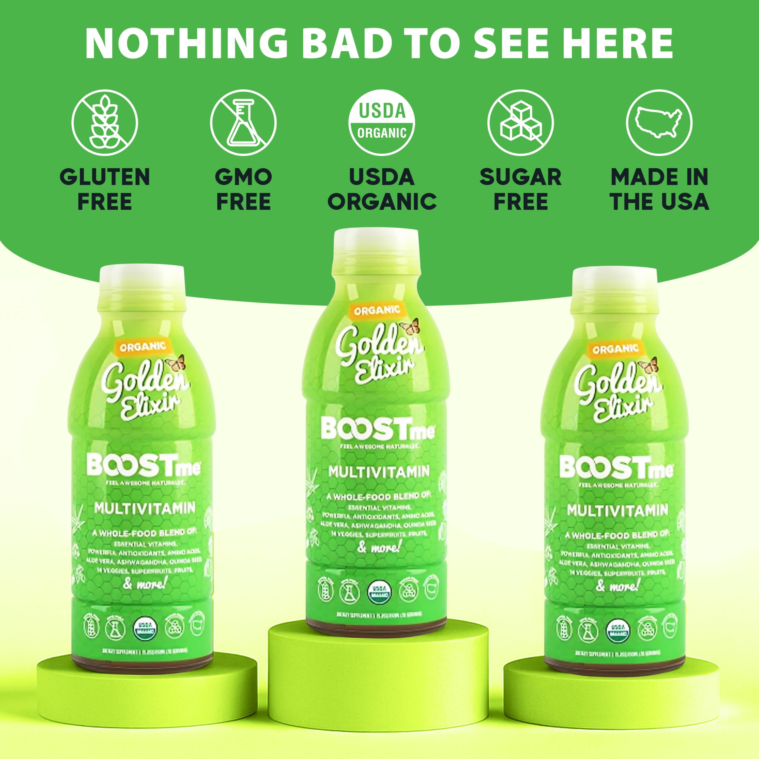BoostMe Golden Elixir ingredients quinoa-aloe and superfoods highlight whole-food nutrition