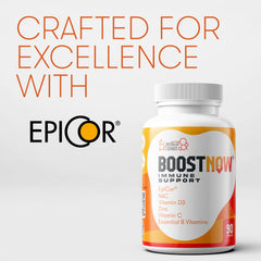 BoostNow Zinc and Vitamin C capsules closeup for antioxidant-friendly daily use.