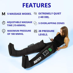 Bootech BT-SMART in use with five chambers for targeted massage.