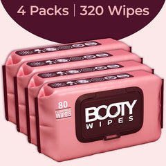 Booty Wipes 320-sheets pack delivers ample coverage for daily cleansing.