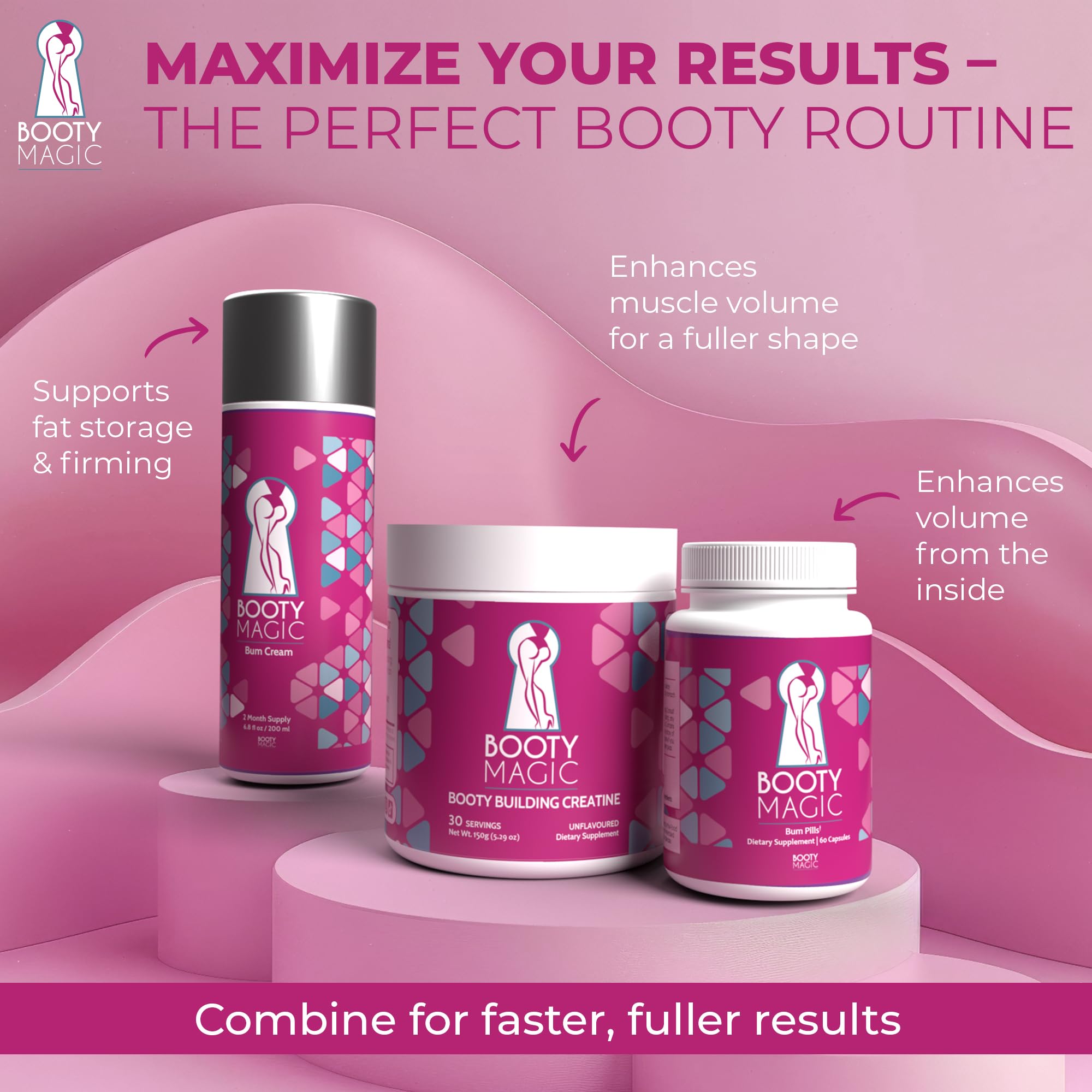 Booty Magic products ready for gym bag or shelf