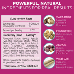Close-up of Booty Magic ingredients maca and fenugreek in focus