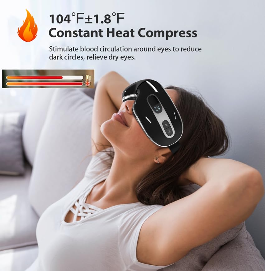 BOQUBOO Eye Massager provides cooling relief to ease eye strain.