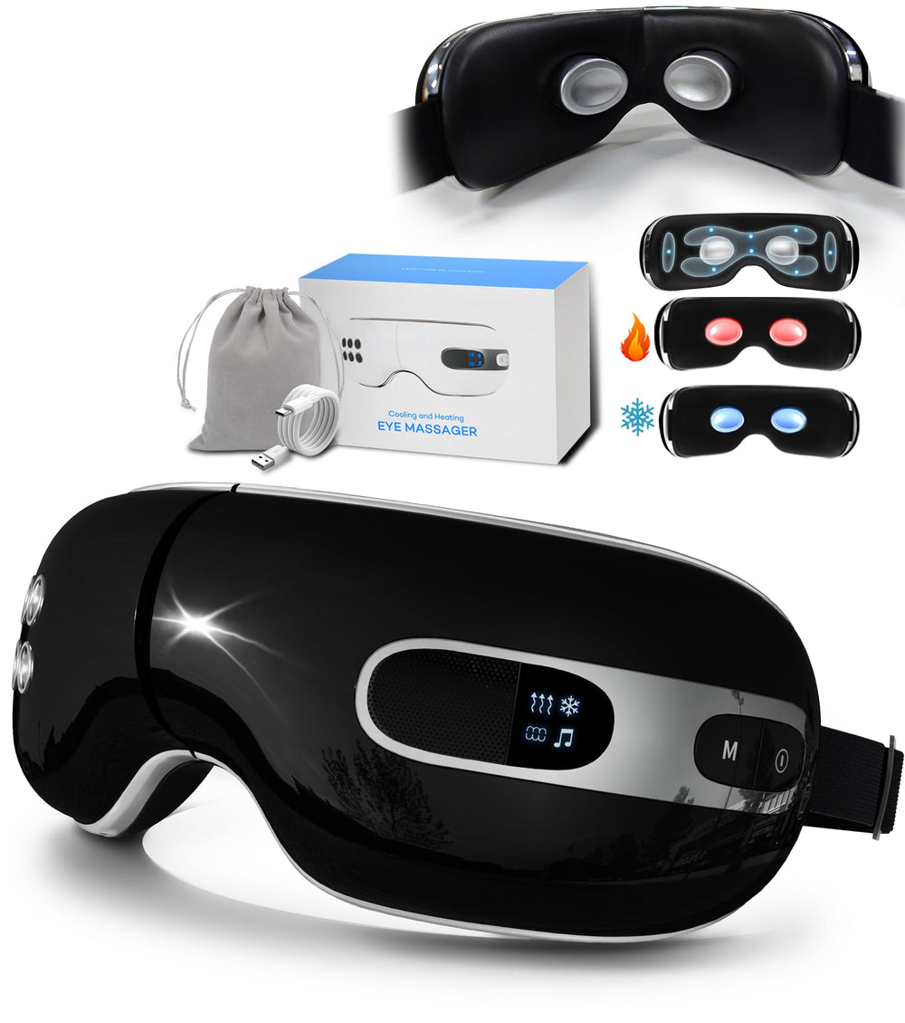BOQUBOO Eye Massager with heat compress soothes tired eyes.
