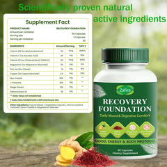 Boreome Zafira Recovery capsules closeup highlighting saffron and ginger for digestive comfort