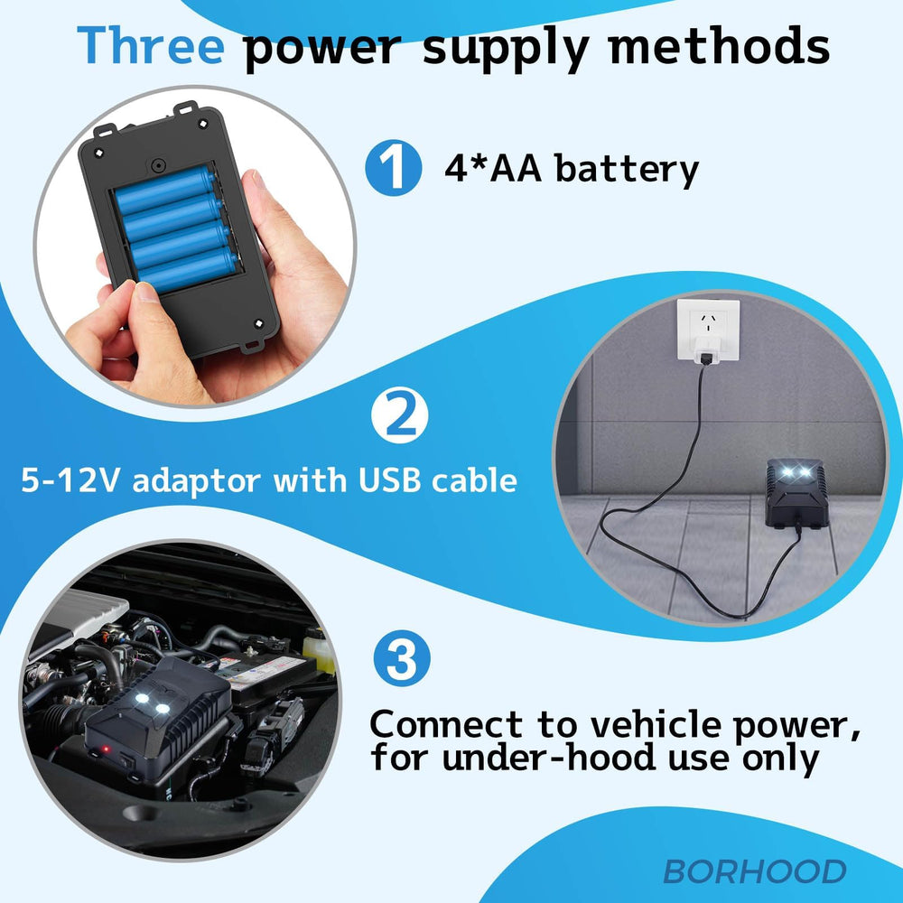 BORHOOD LED strobe light feature provides visible signals during operation