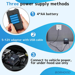 BORHOOD LED strobe light feature provides visible signals during operation