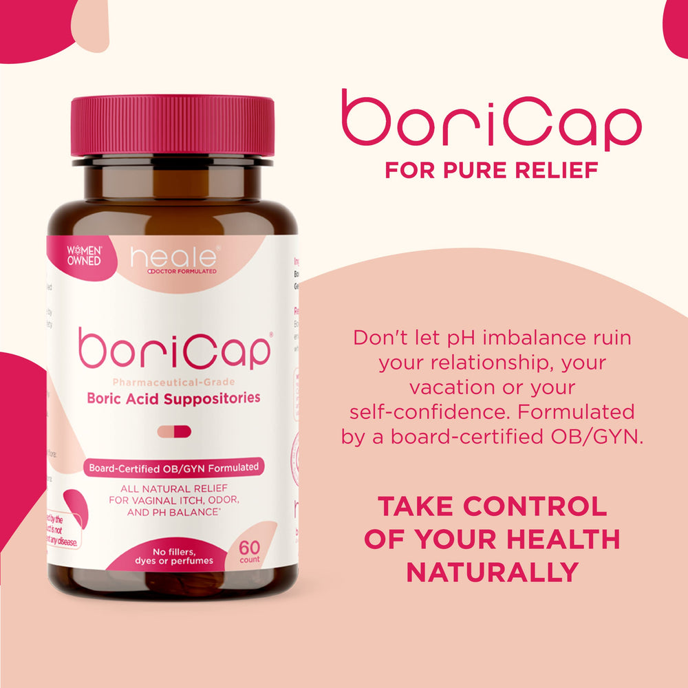 BoriCap Heale 600 mg boric acid suppository ready for use.