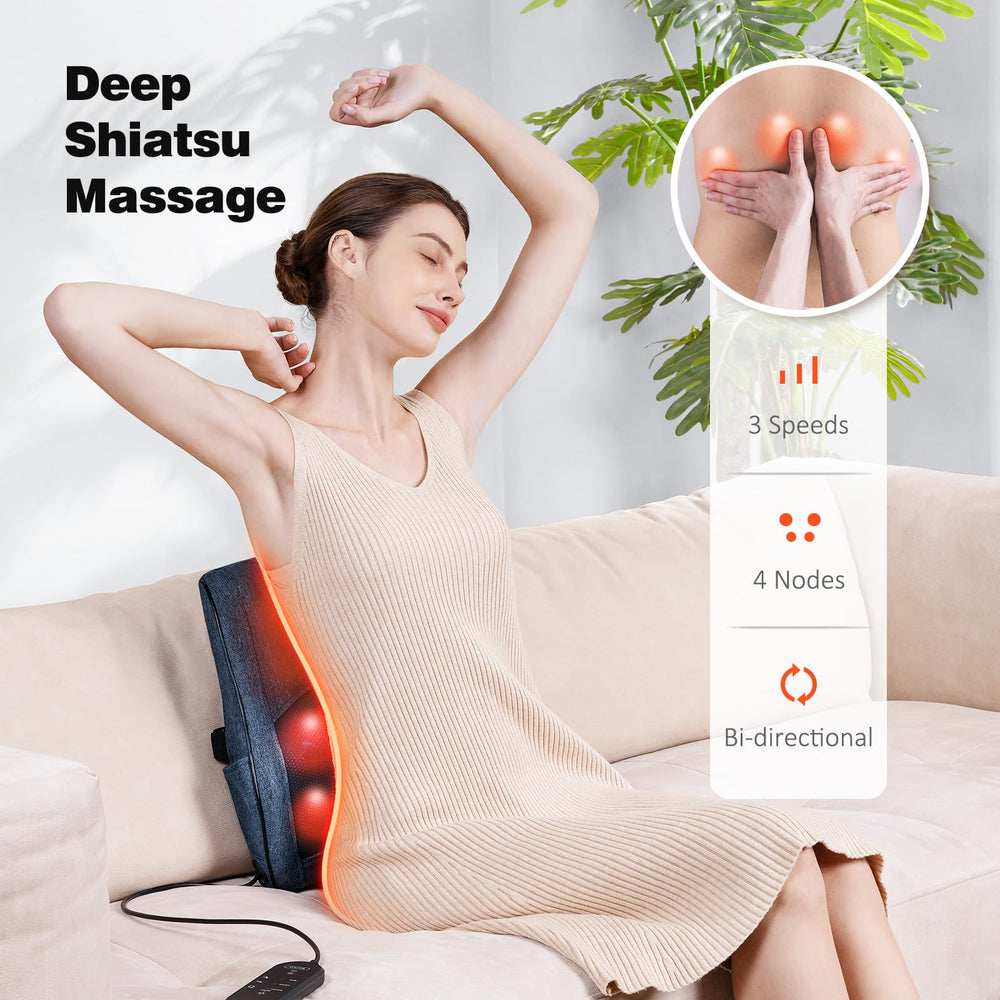 Boriwat deep kneading nodes deliver tension relief across shoulders and upper back.