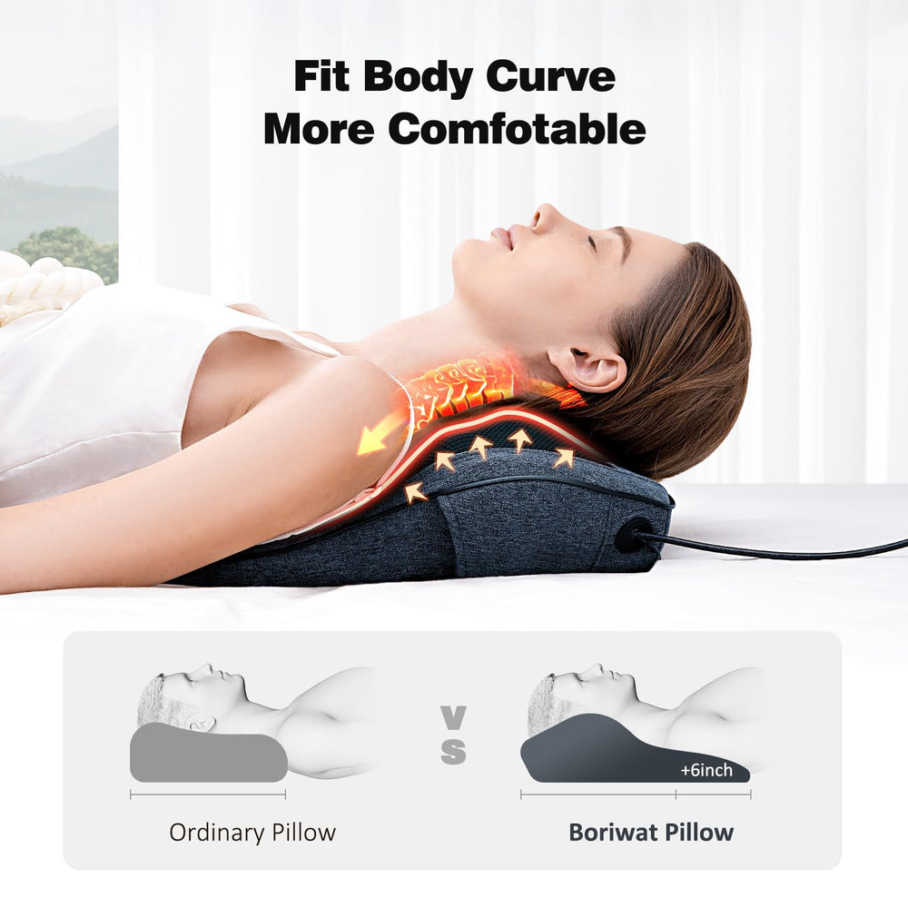 Boriwat two heating zones provide simultaneous warmth for neck and back comfort.