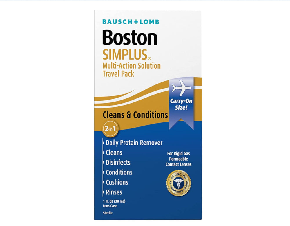 Boston SIMPLUS lens case included for safe on-the-go lens maintenance