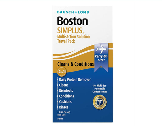 Boston SIMPLUS lens case included for safe on-the-go lens maintenance
