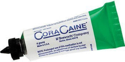Bosworth Cora-Caine denture-ointment-tube provides quick relief for tender ridges.