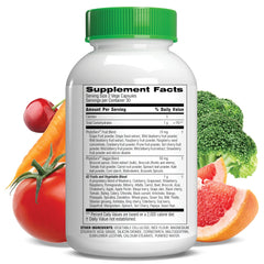 Botanic Choice Mega Fruits and Veggies capsules highlight a convenient two-capsule daily routine.