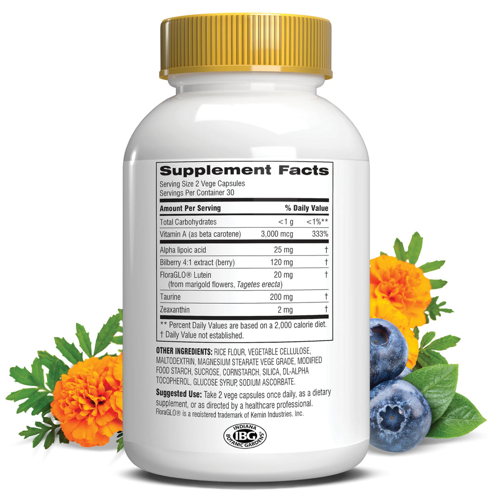 Botanic Choice OptiGold Vision capsules ready to pour, ideal for daily eye support