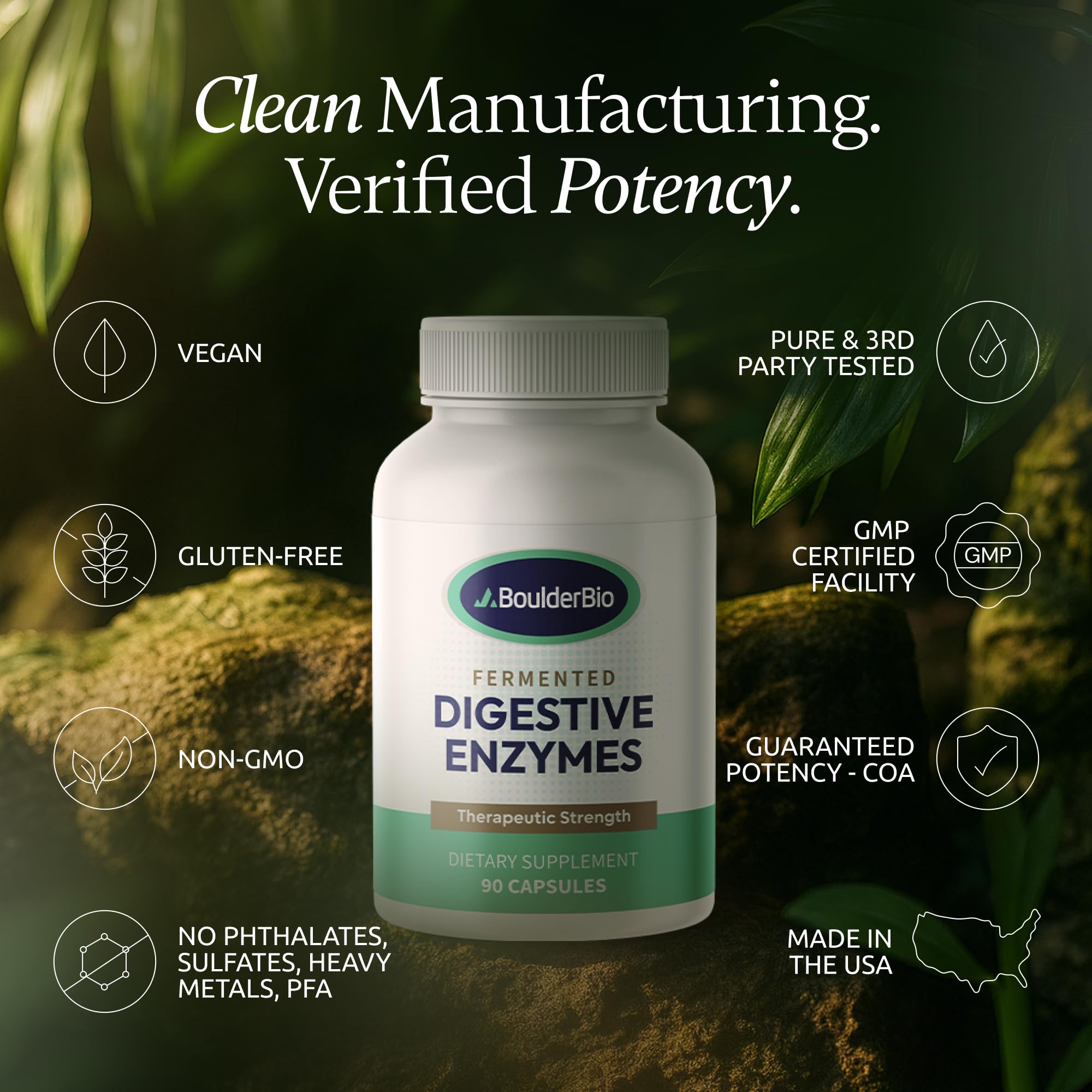 Boulder Bio Digestive Enzymes packaging reflects compact, limited-batch availability