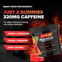Bounce Pro Pre Beast Mode fruit punch flavor packaging swatch